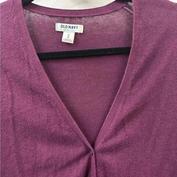 Old Navy Button Down Burgundy / Purple Cardigan Sweater Sz XS - Picture 5 of 12